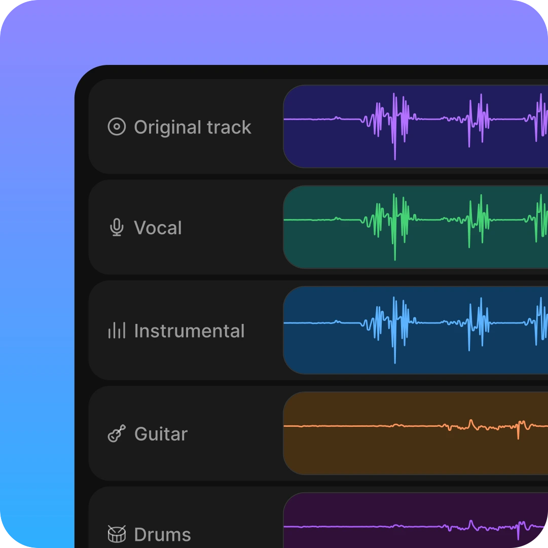 Extract Vocals, Instruments & 23+ Stems